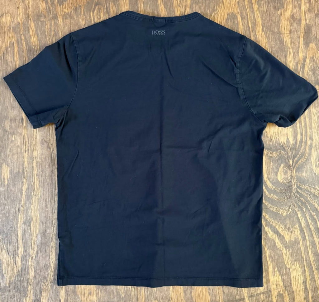 Hugo Boss Graphic T Shirt Men's XXL Black Orange Green Wave Regular Fit