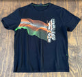 Hugo Boss Graphic T Shirt Men's XXL Black Orange Green Wave Regular Fit