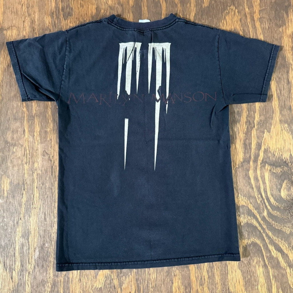 Vintage 2000s Marilyn Manson Double Sided Tee S Y2K Goth Industrial Band Shirt