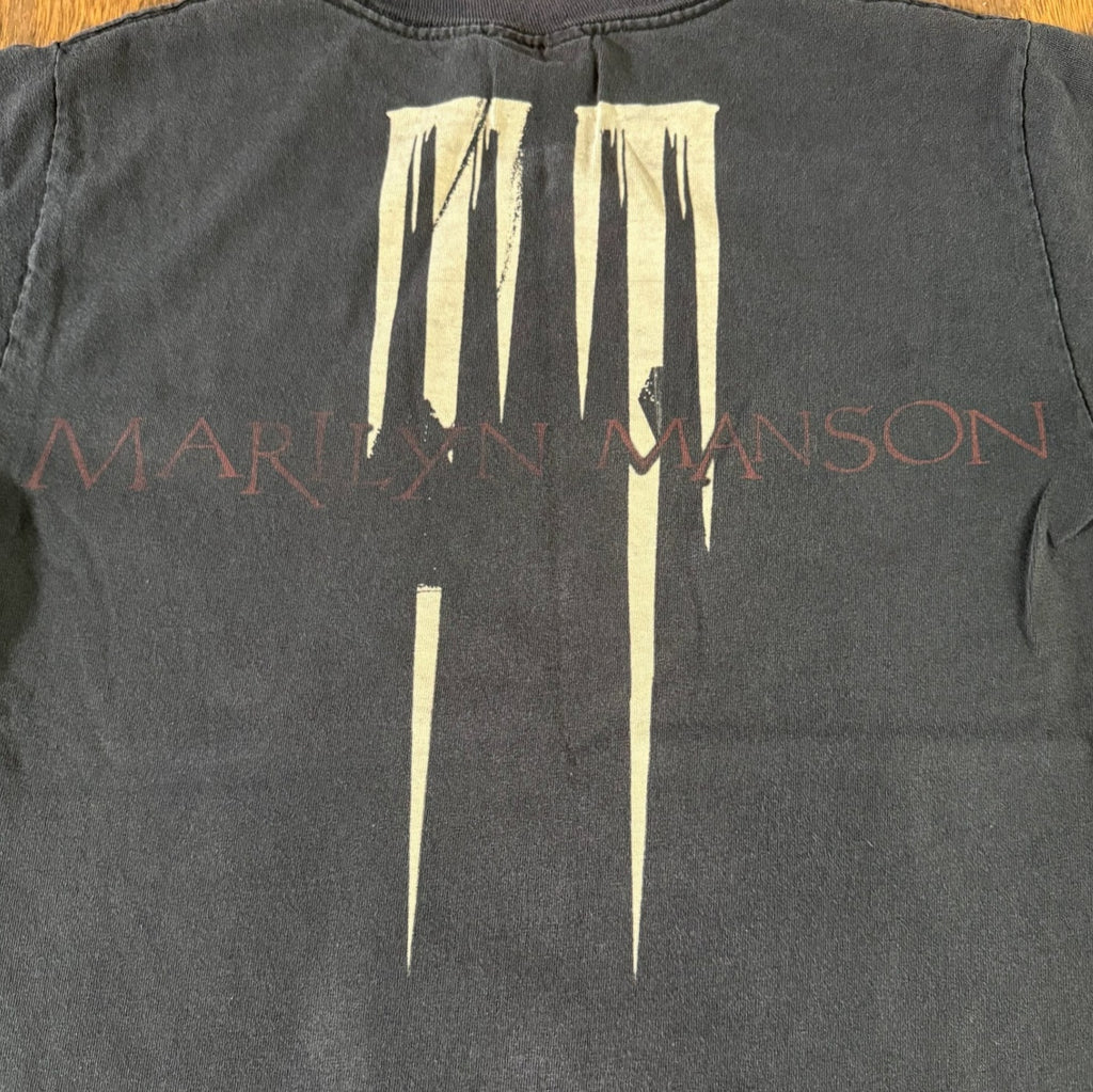 Vintage 2000s Marilyn Manson Double Sided Tee S Y2K Goth Industrial Band Shirt