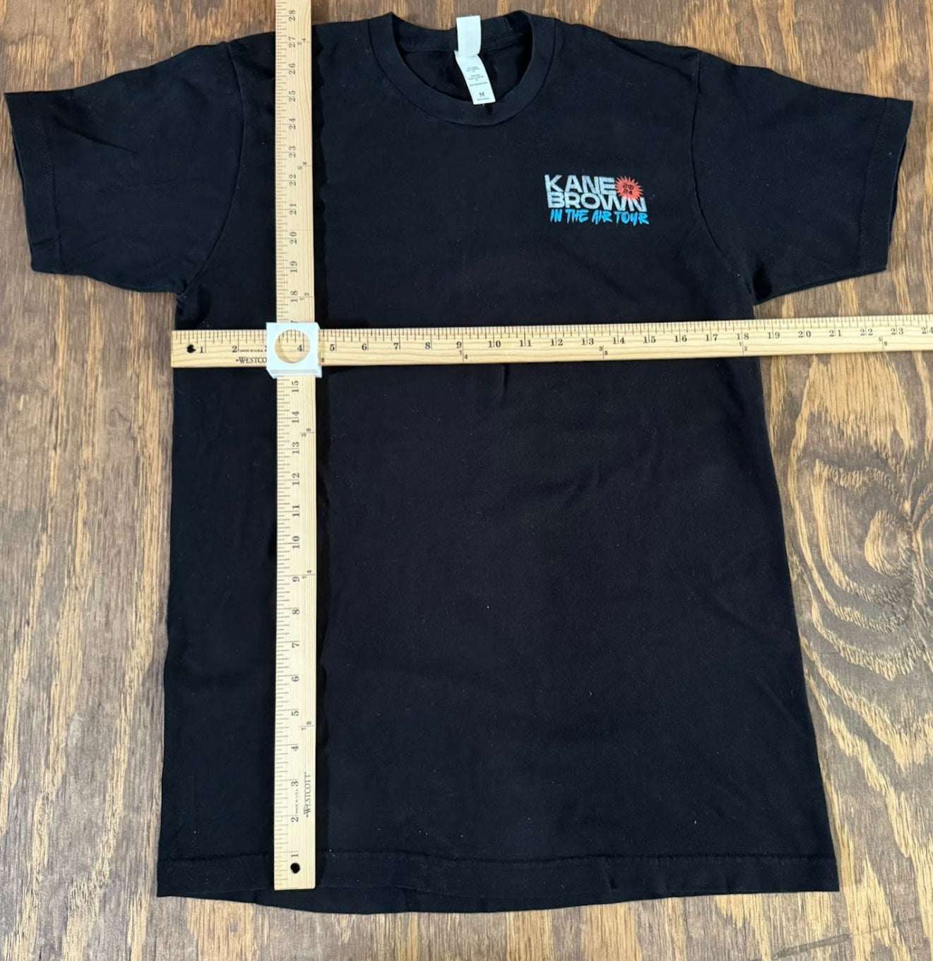 Kane Brown In The Air Tour 2024 Tee Size M Black Double Sided Concert Shirt