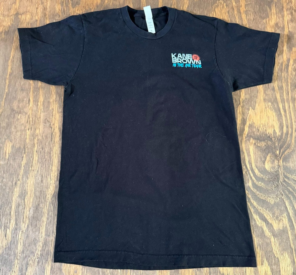 Kane Brown In The Air Tour 2024 Tee Size M Black Double Sided Concert Shirt