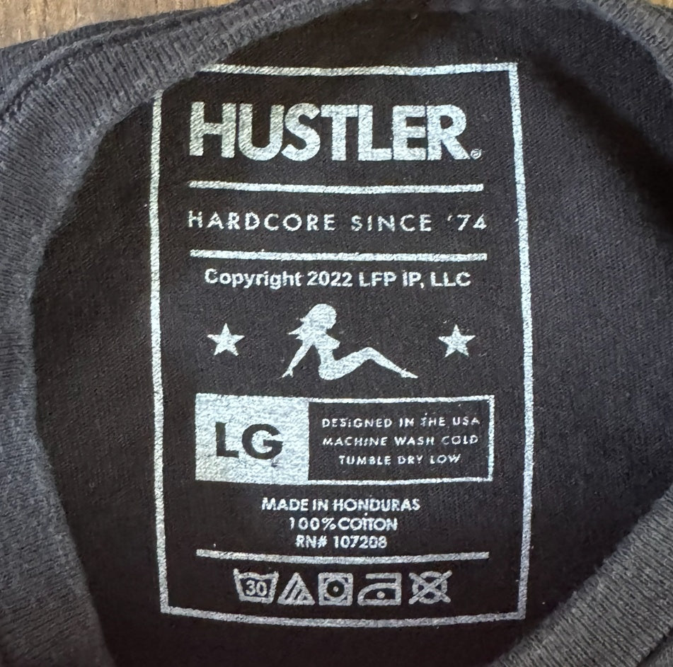 Hustler Magazine Graphic T Shirt Large Black 1977 Cover Lips Tee Adult Novelty