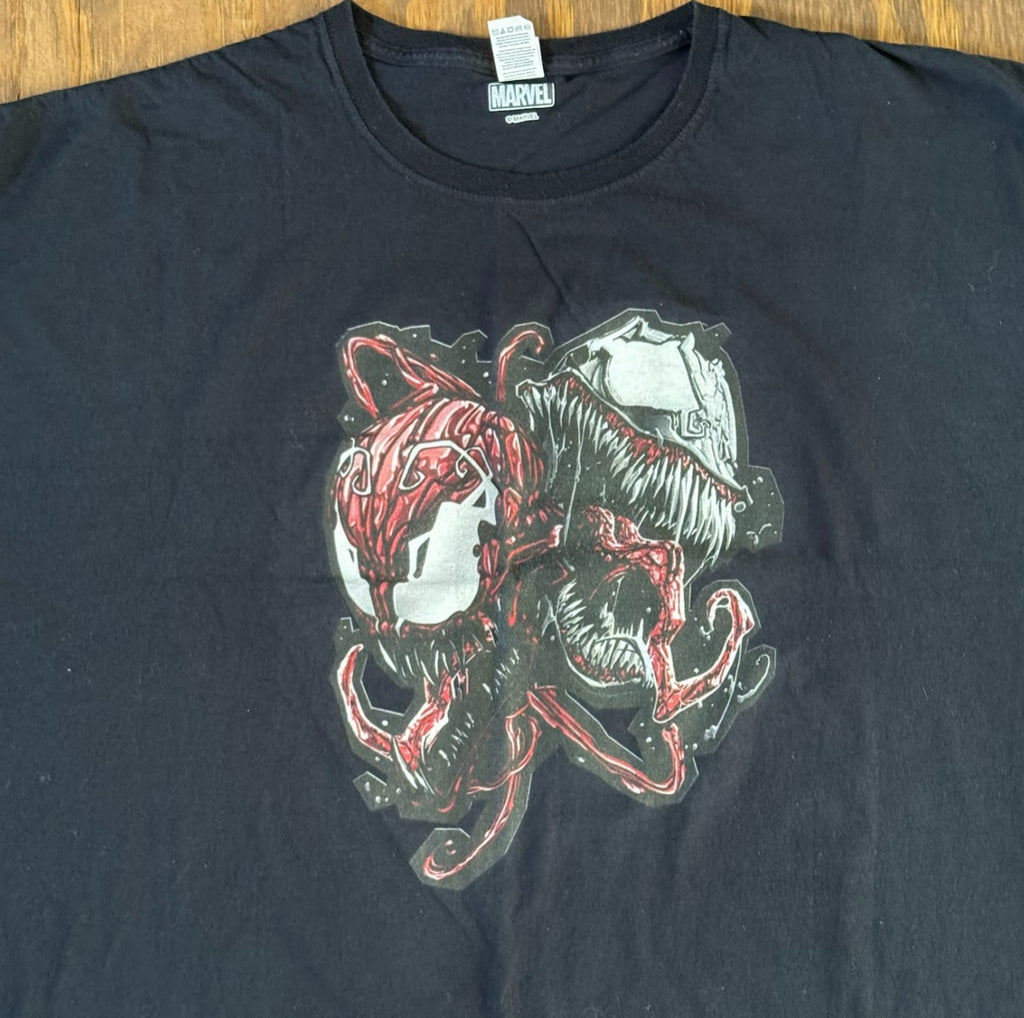 Marvel Venom Carnage Graphic T Shirt Men's 5XL Black Symbiote Comic Tee