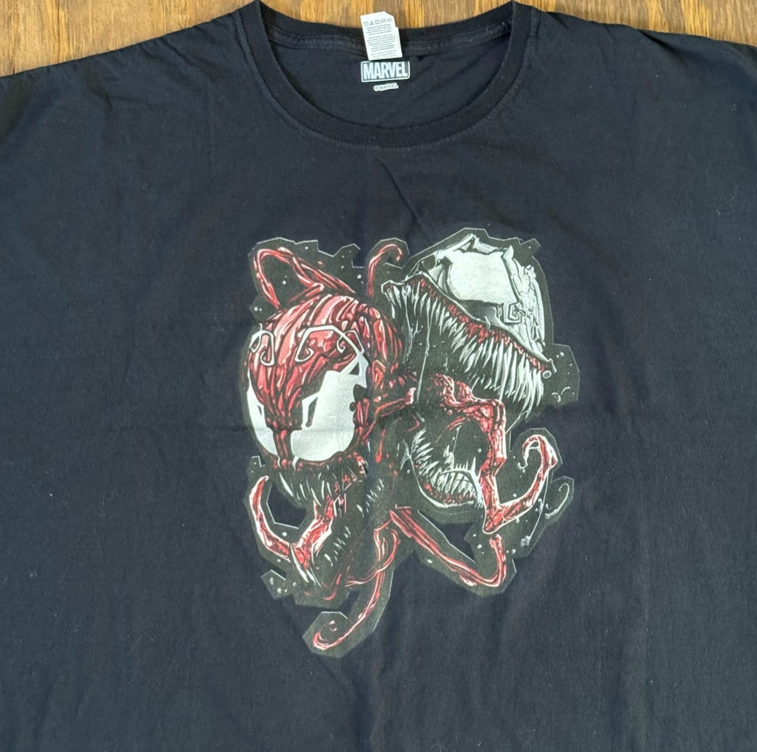 Marvel Venom Carnage Graphic T Shirt Men's 5XL Black Symbiote Comic Tee