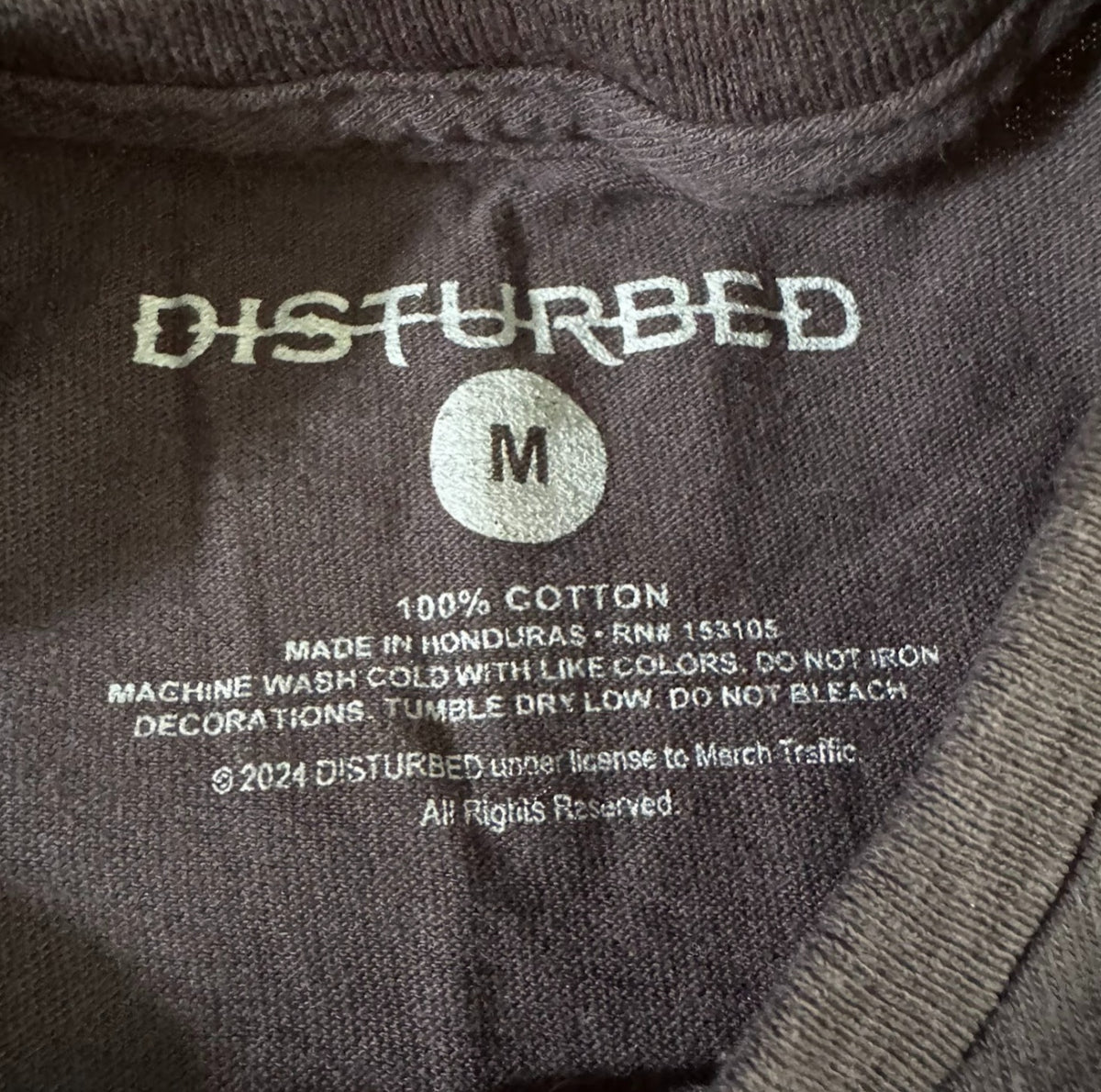 Disturbed Band Tee Black Blue Graphic T-Shirt Merch Traffic Size M