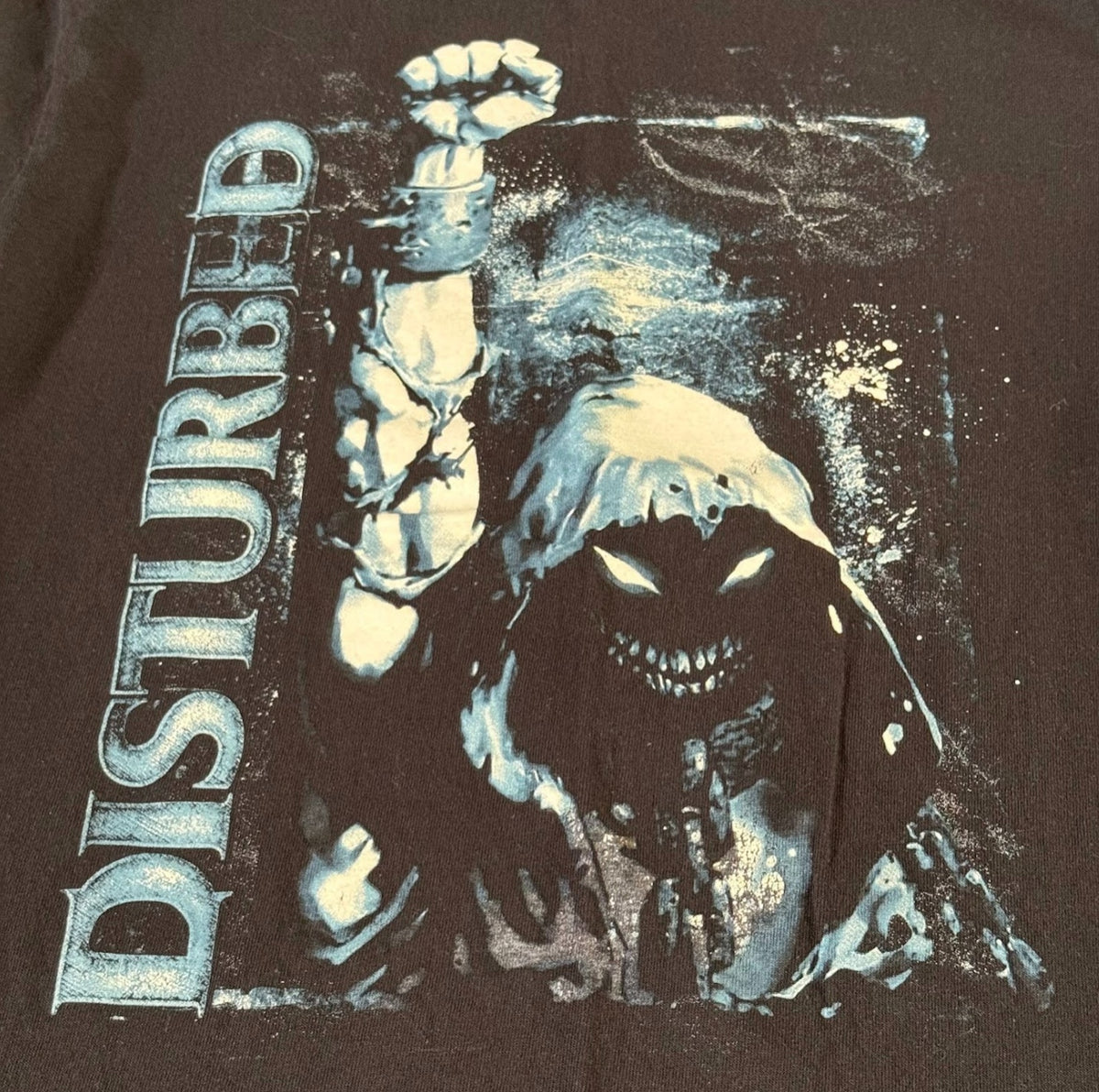Disturbed Band Tee Black Blue Graphic T-Shirt Merch Traffic Size M