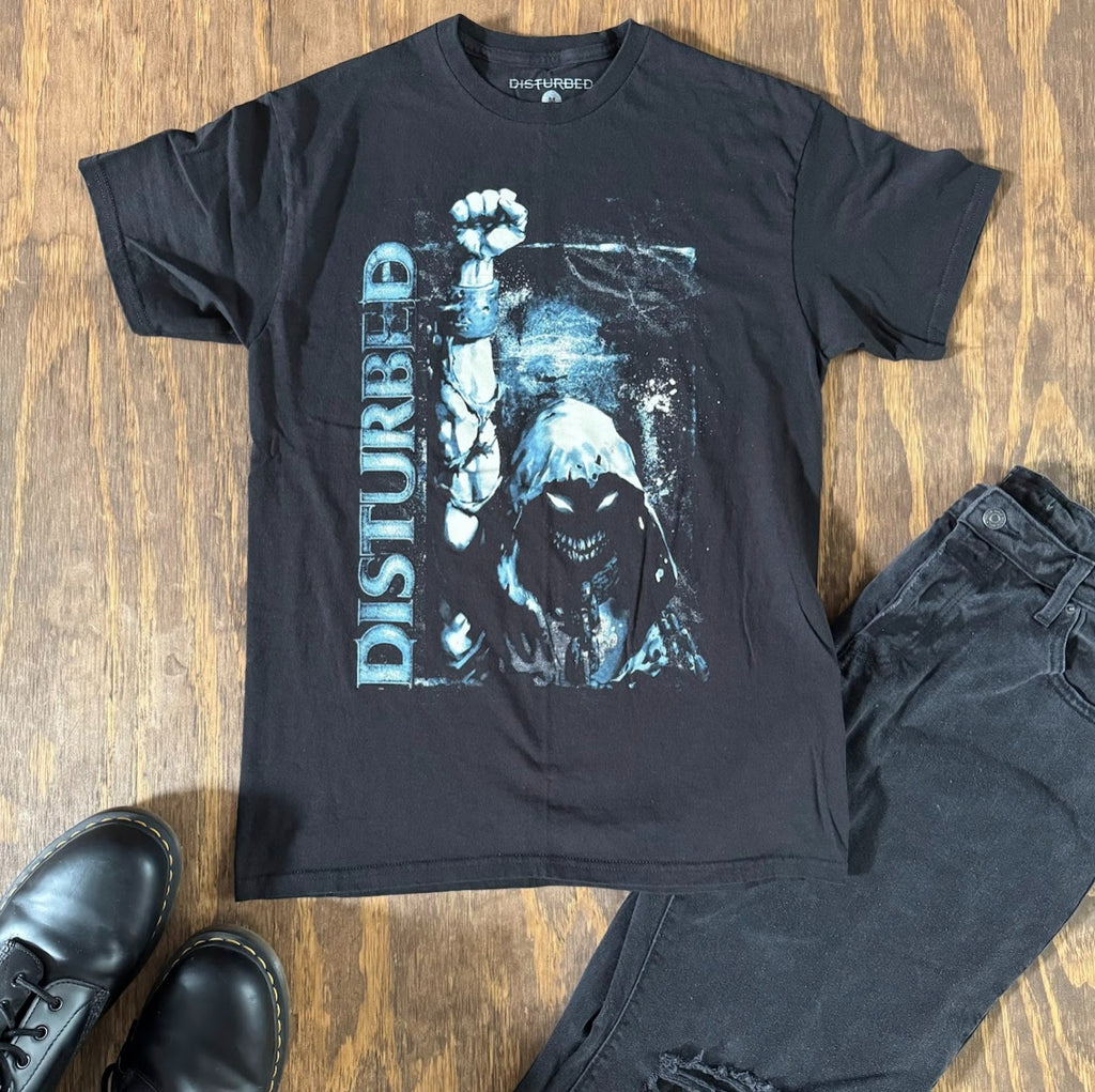 Disturbed Band Tee Black Blue Graphic T-Shirt Merch Traffic Size M