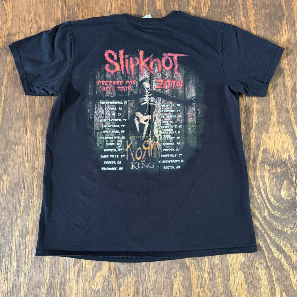 Slipknot Korn 2014 Prepare for Hell Tour Tee L Delta Double Sided Concert Shirt