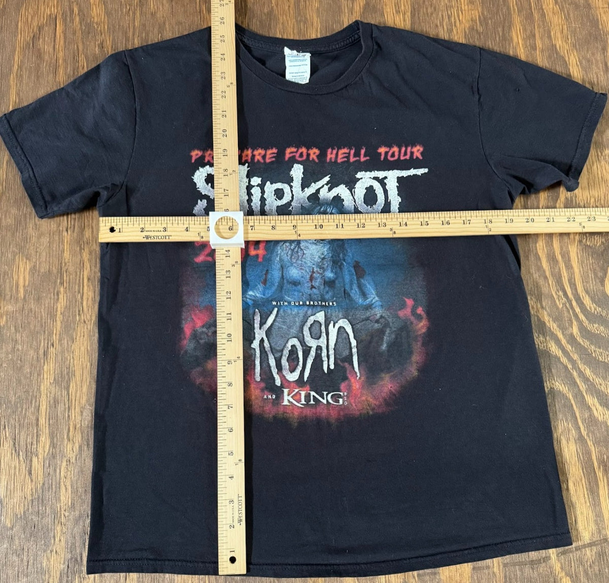 Slipknot Korn 2014 Prepare for Hell Tour Tee L Delta Double Sided Concert Shirt