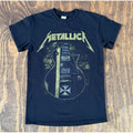 Metallica Guitar Graphic T-Shirt Mens Small Black Gildan Heavy Cotton Band Tee