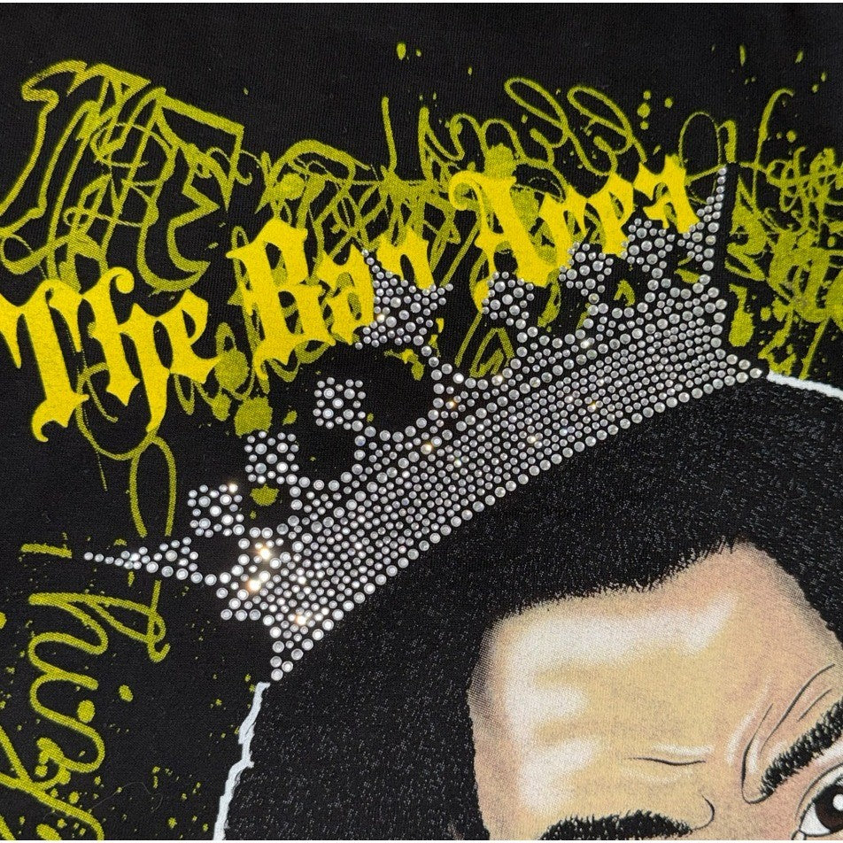 Mac Dre Thizz Nation Graphic Tee Men's 4XL Black Yellow Rhinestone Crown NWOT