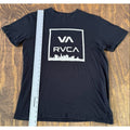 RVCA VA Logo City Skyline Tee Large Black Vintage Wash Graphic T-Shirt
