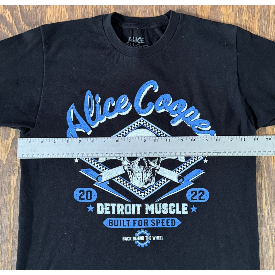 Alice Cooper Tour Shirt Men Medium Black 2022 Detroit Muscle Built For Speed Tee