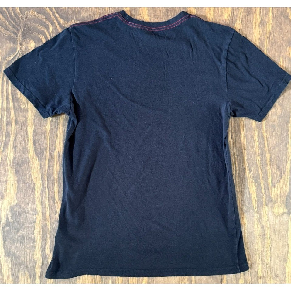 RVCA VA Logo City Skyline Tee Large Black Vintage Wash Graphic T-Shirt