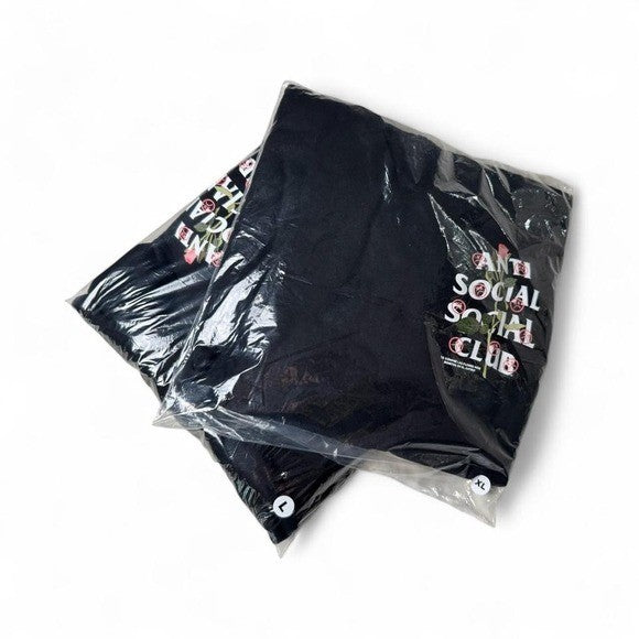 Anti Social‎ Social Club Sadboyz Hoodie L Black Pink Rose Graphic Streetwear Emo
