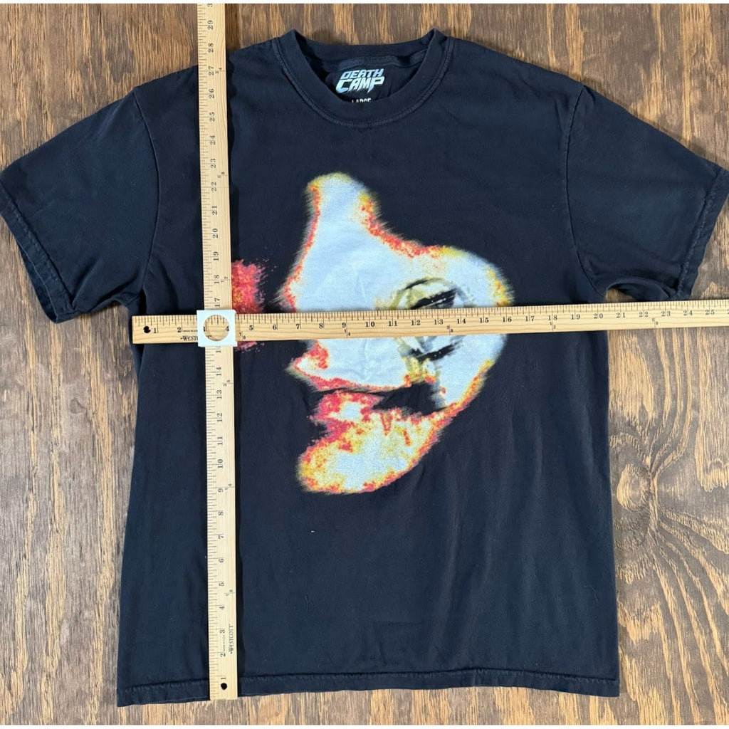 Death Camp Anarchy Woman Graphic T Shirt Large Black Punk Streetwear Tee