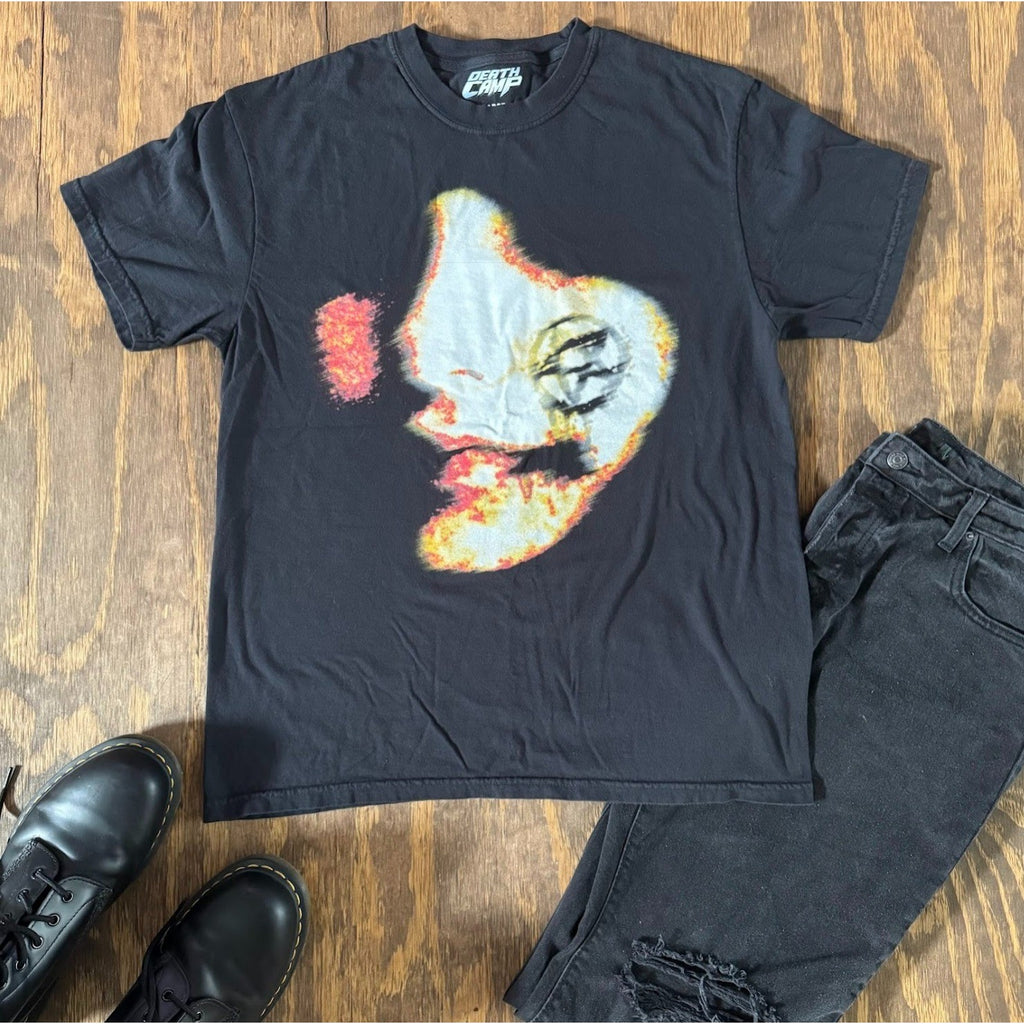 Death Camp Anarchy Woman Graphic T Shirt Large Black Punk Streetwear Tee