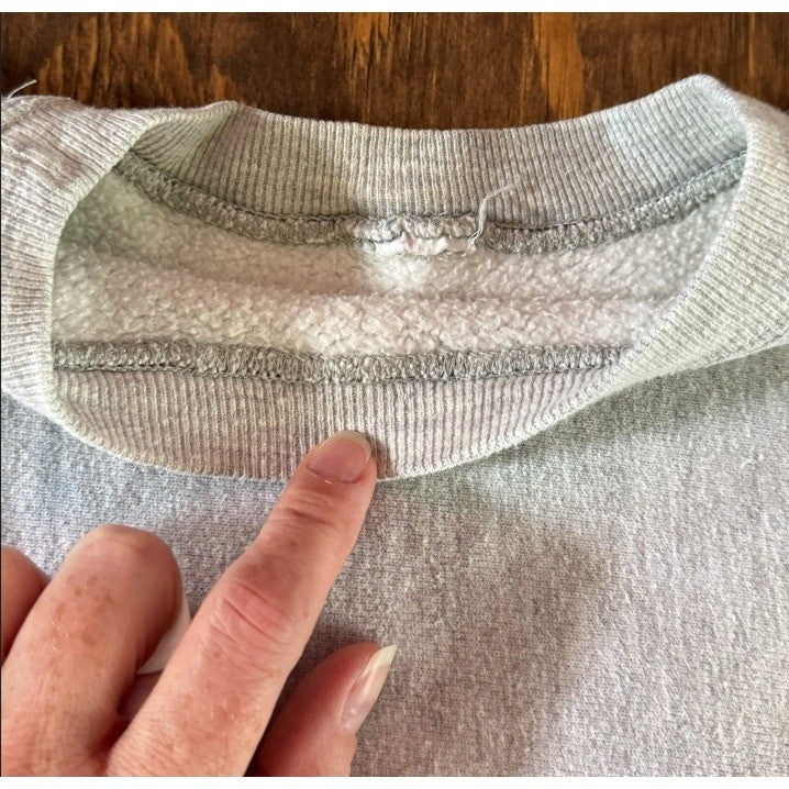 Vintage Champion Reverse Weave Crewneck Sweatshirt Gray Embroidered C Distressed