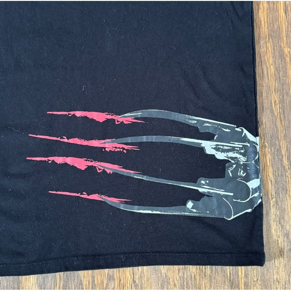 A Nightmare on Elm Street Freddy Krueger Graphic Tee 2XL Black Horror Movie Tee