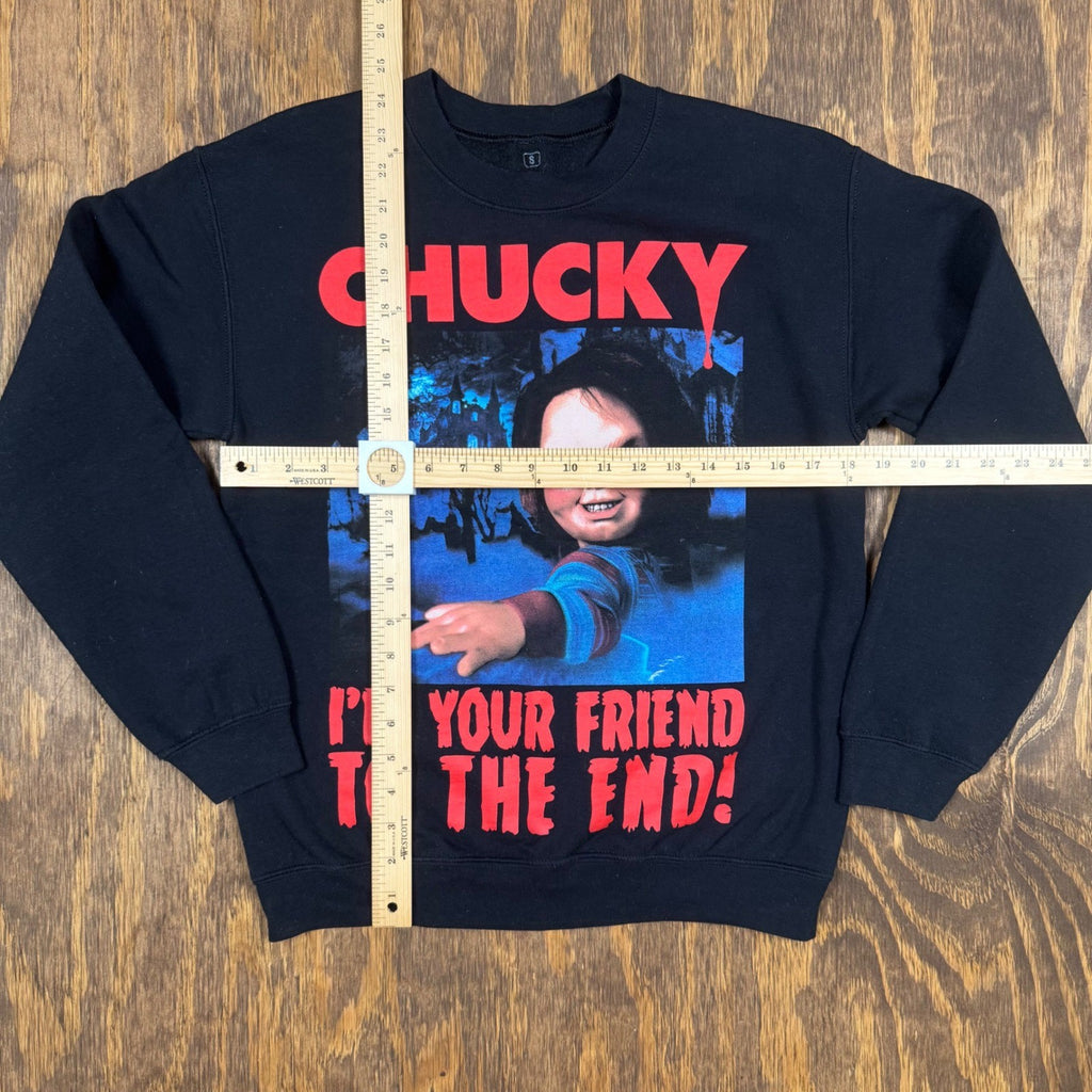 Chucky Crewneck Sweatshirt Small Horror Movie Graphic I'm Your Friend To The End