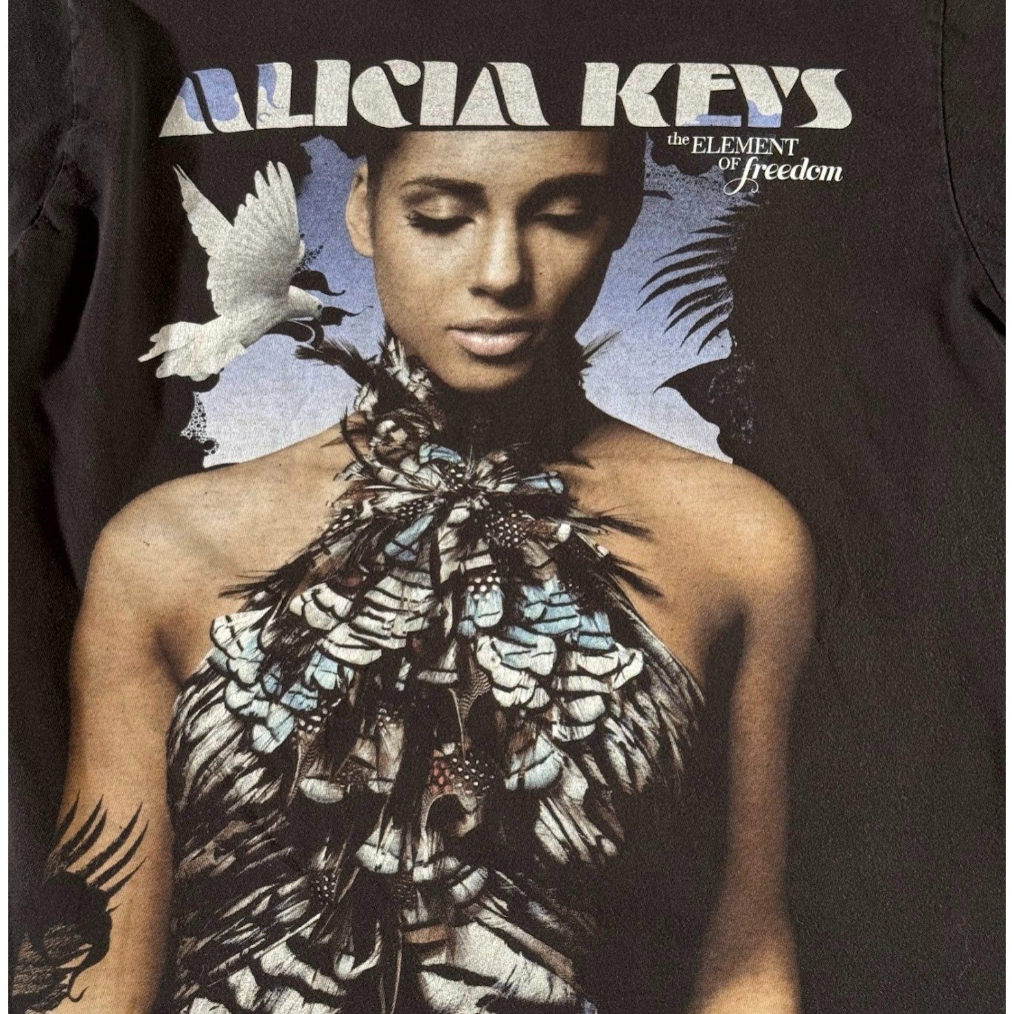 Alicia Keys 2010 The Element of Freedom Tee S Tultex Black R&B Music Shirt