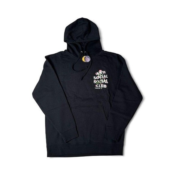 Anti Social‎ Social Club Sadboyz Hoodie L Black Pink Rose Graphic Streetwear Emo