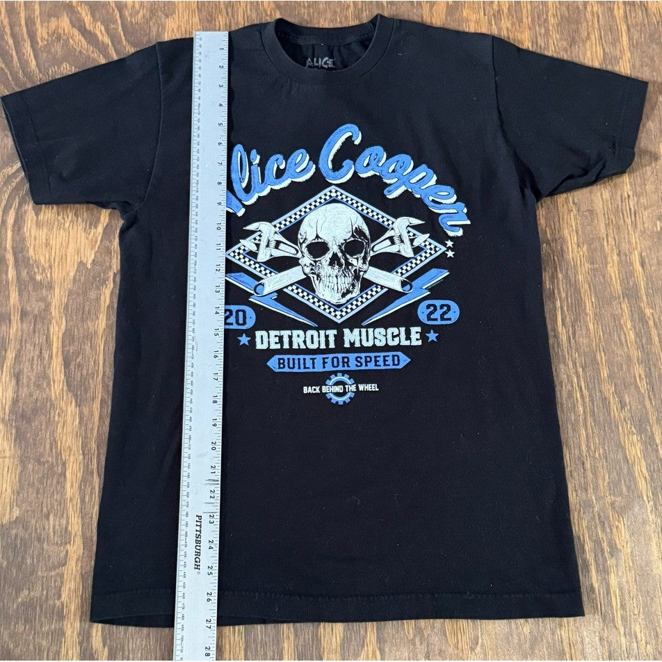 Alice Cooper Tour Shirt Men Medium Black 2022 Detroit Muscle Built For Speed Tee