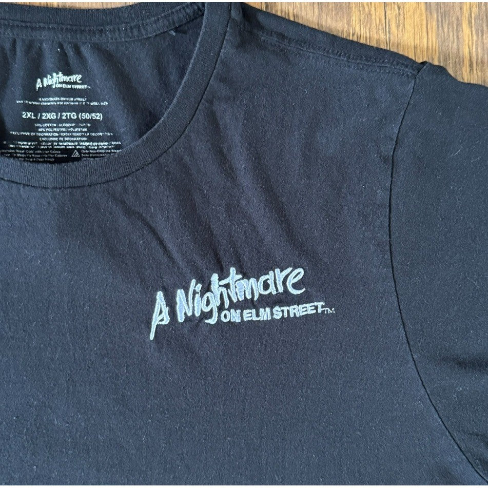 A Nightmare on Elm Street Freddy Krueger Graphic Tee 2XL Black Horror Movie Tee