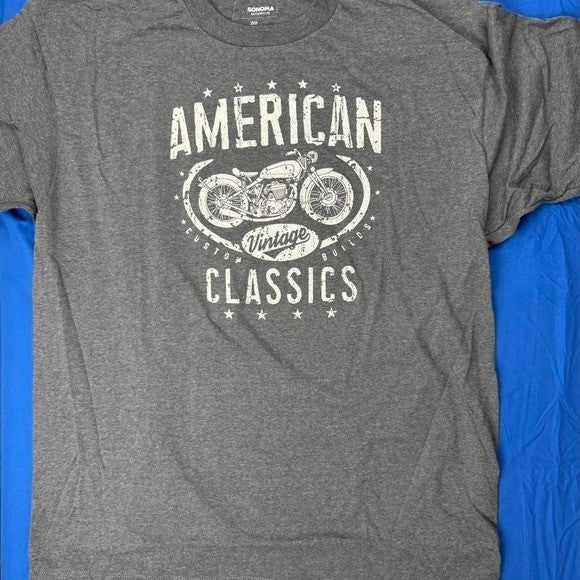American Classics Motorcycle Graphic T‎ Shirt Grey