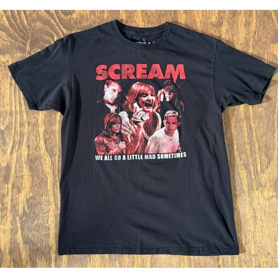 Scream Movie T-Shirt Large We All Go A Little Mad Sometimes Horror Tee