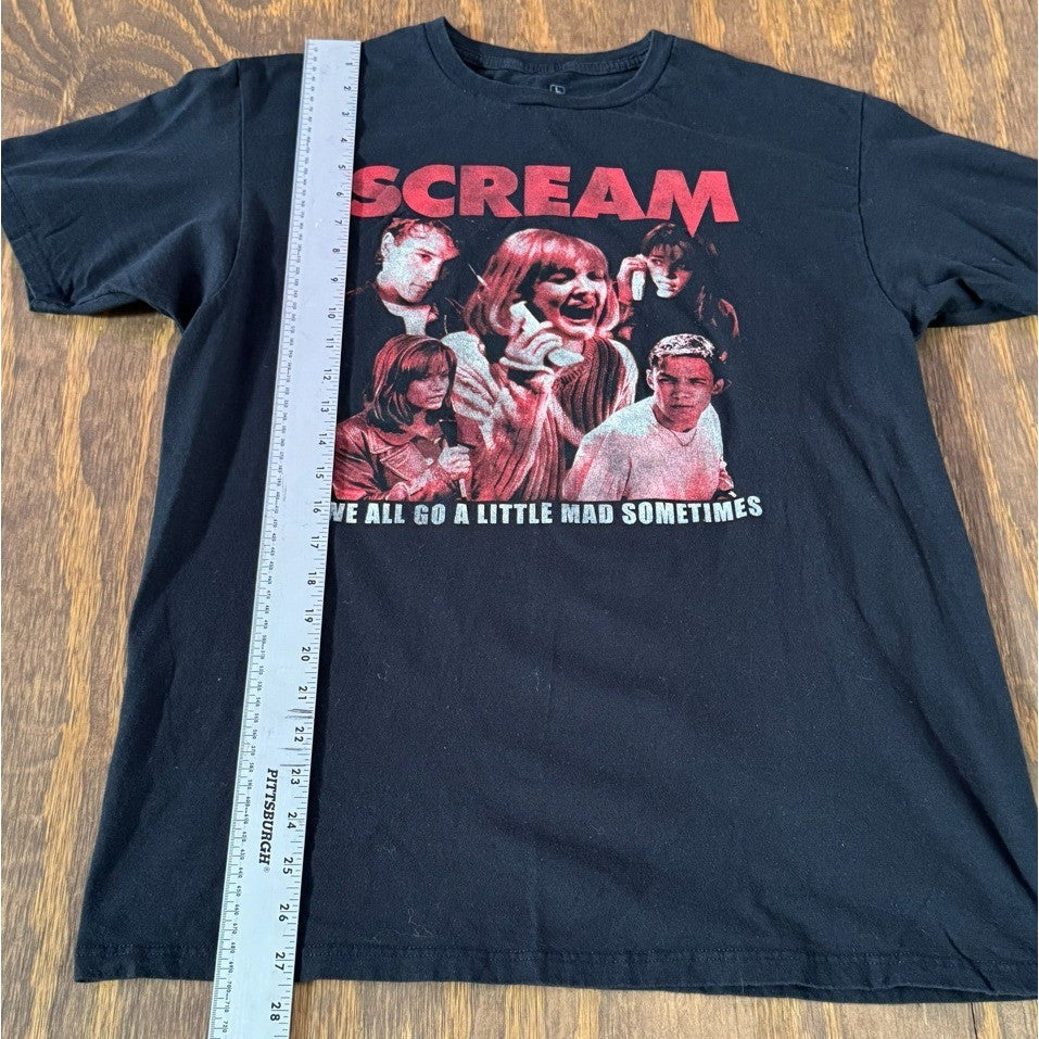 Scream Movie T-Shirt Large We All Go A Little Mad Sometimes Horror Tee