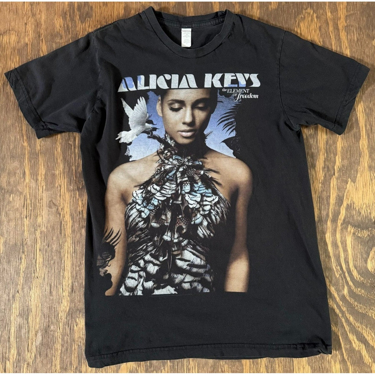 Alicia Keys 2010 The Element of Freedom Tee S Tultex Black R&B Music Shirt