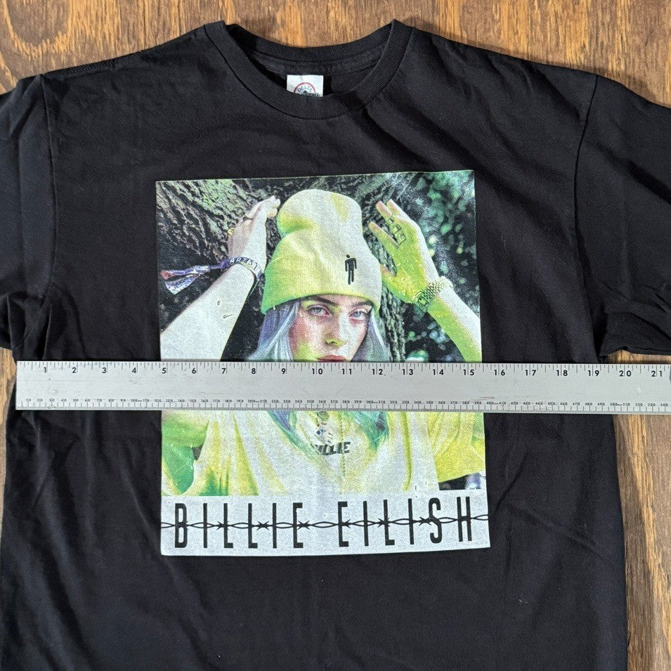 Billie Eilish Shirt Large Black Graphic Tee Delta Pro Weight Music Pop Alt