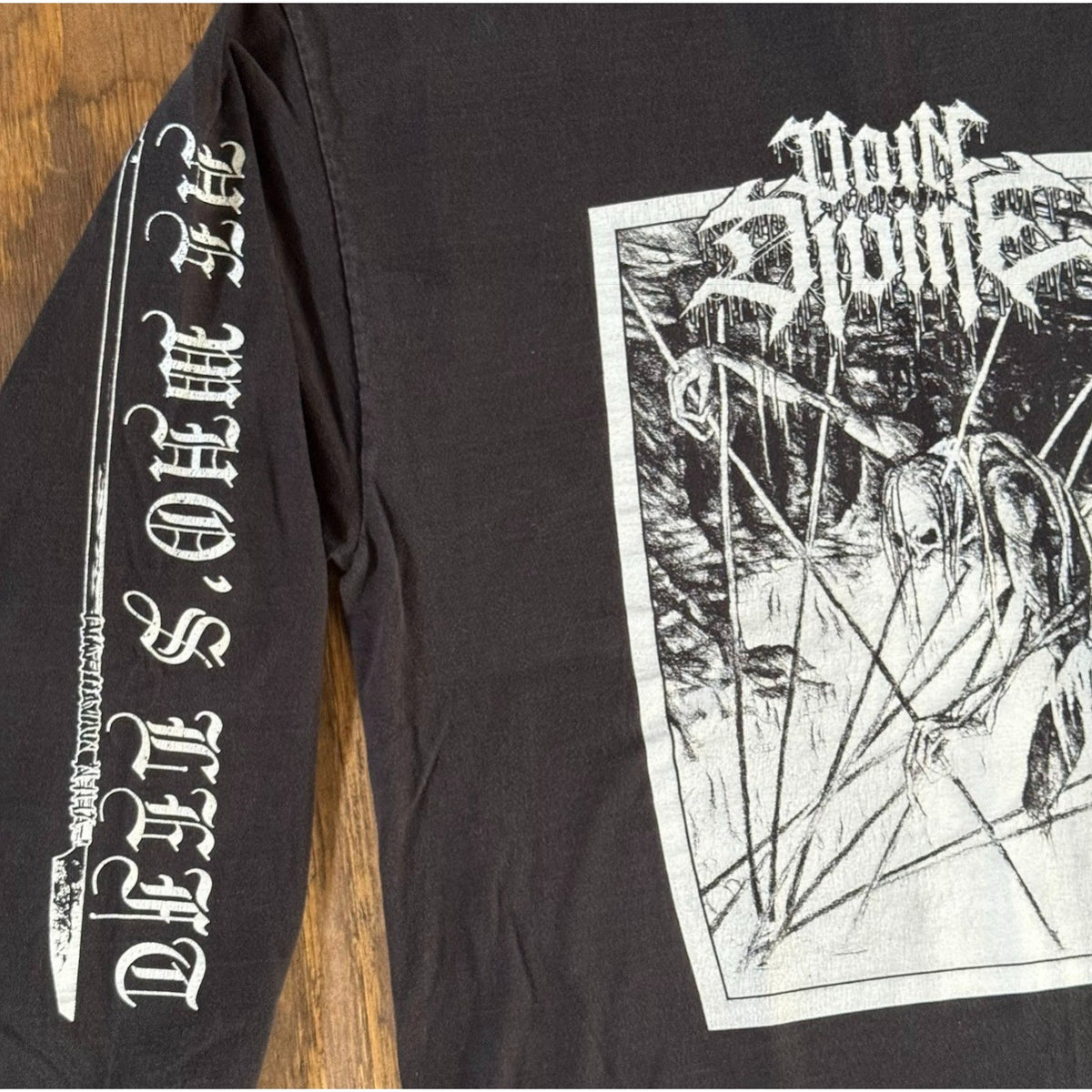 Pain Divine 4-Sided Long Sleeve Metal Band Shirt 22x29 Black Sleeve Print