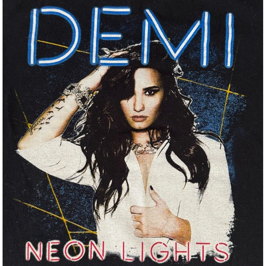 Demi Lovato Neon Lights Tour 2014 Black Graphic Tee