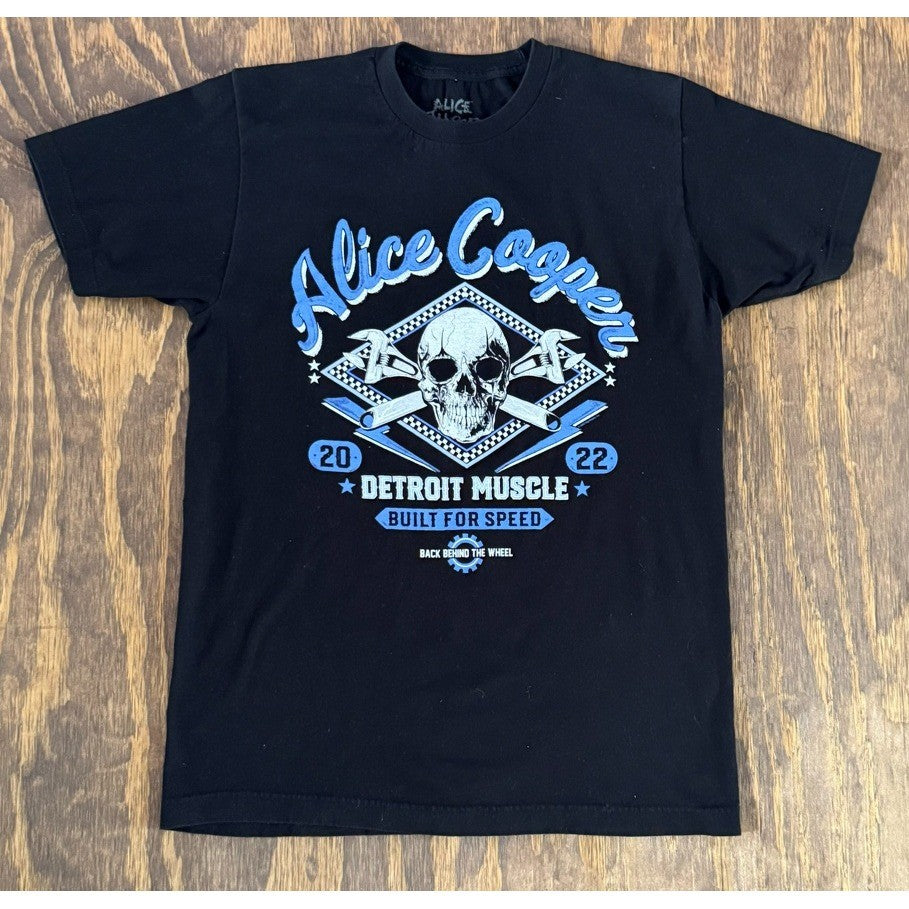 Alice Cooper Tour Shirt Men Medium Black 2022 Detroit Muscle Built For Speed Tee