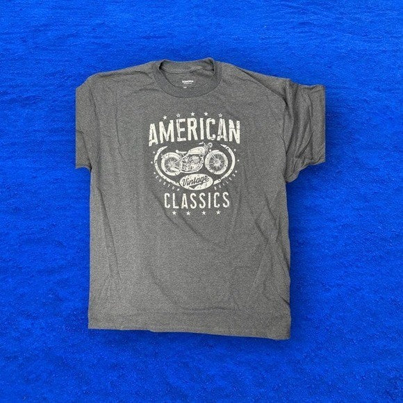 American Classics Motorcycle Graphic T‎ Shirt Grey