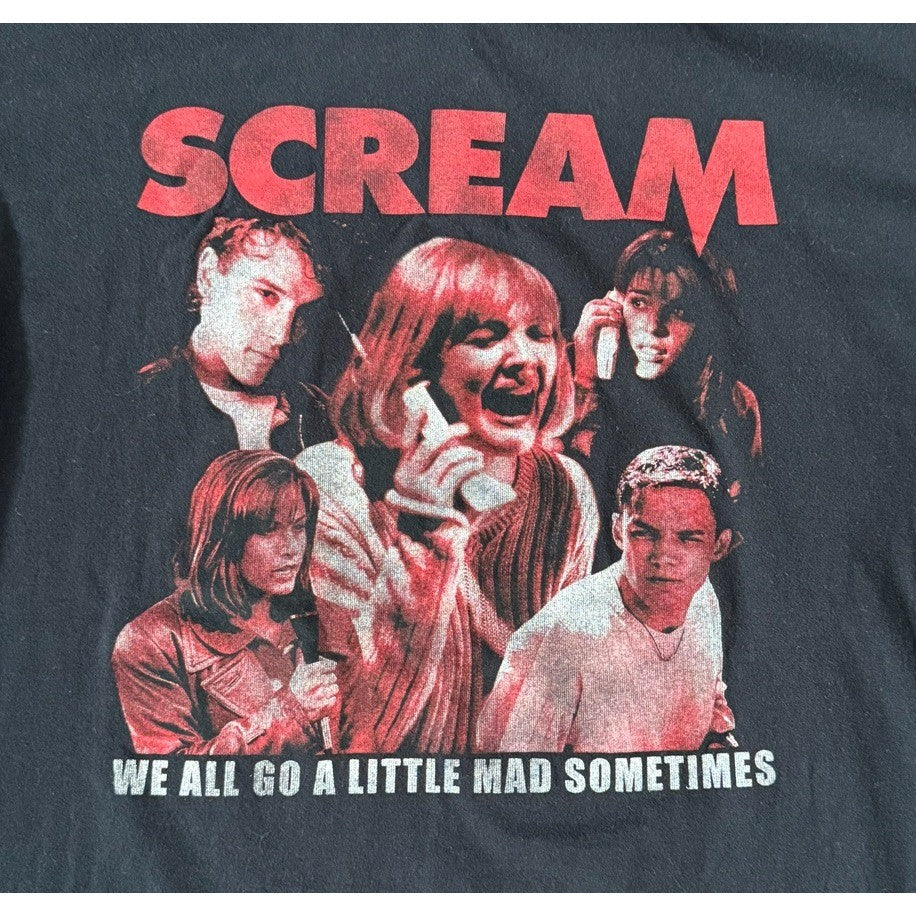 Scream Movie T-Shirt Large We All Go A Little Mad Sometimes Horror Tee
