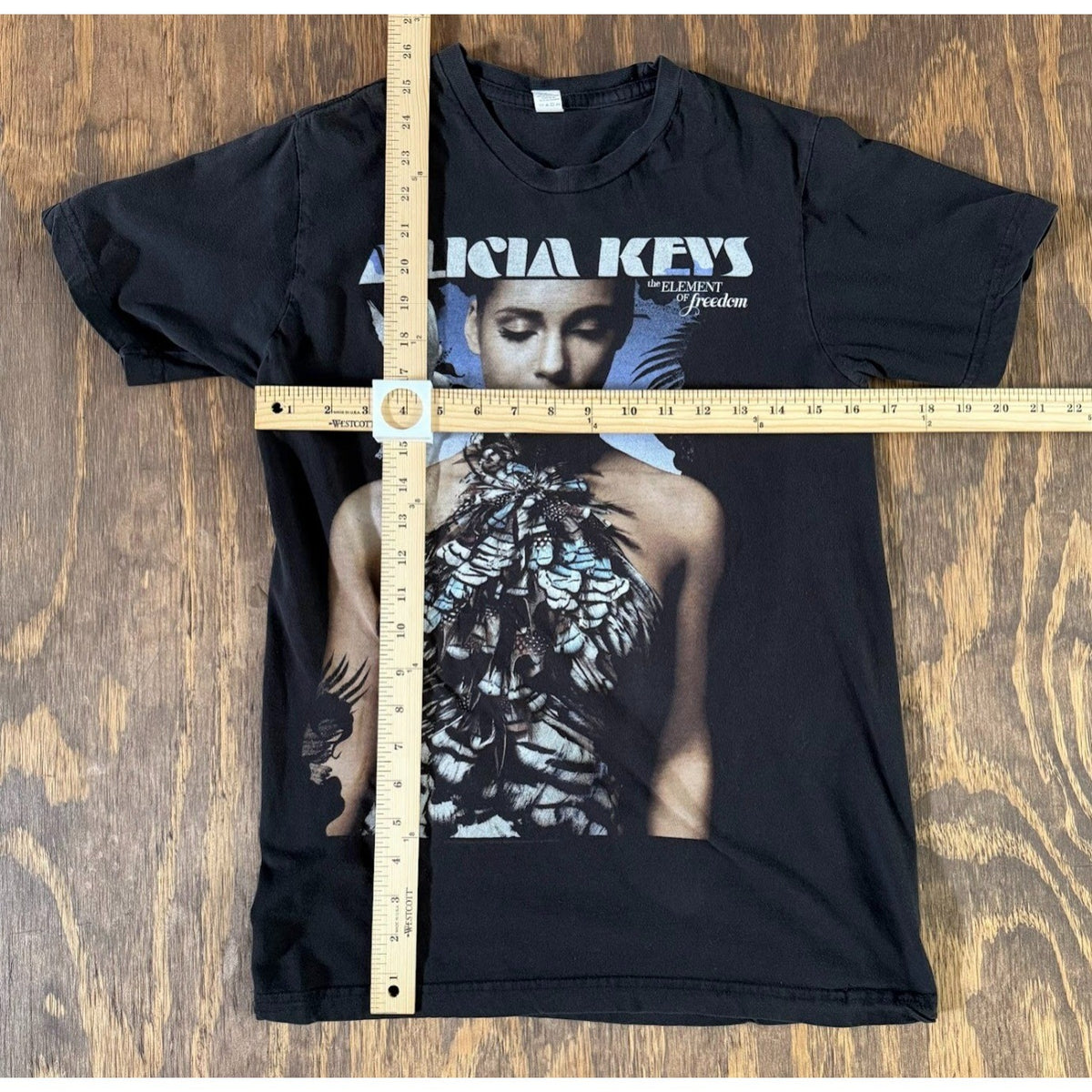 Alicia Keys 2010 The Element of Freedom Tee S Tultex Black R&B Music Shirt