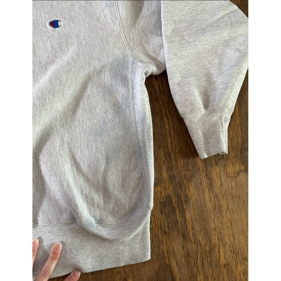 Vintage Champion Reverse Weave Crewneck Sweatshirt Gray Embroidered C Distressed