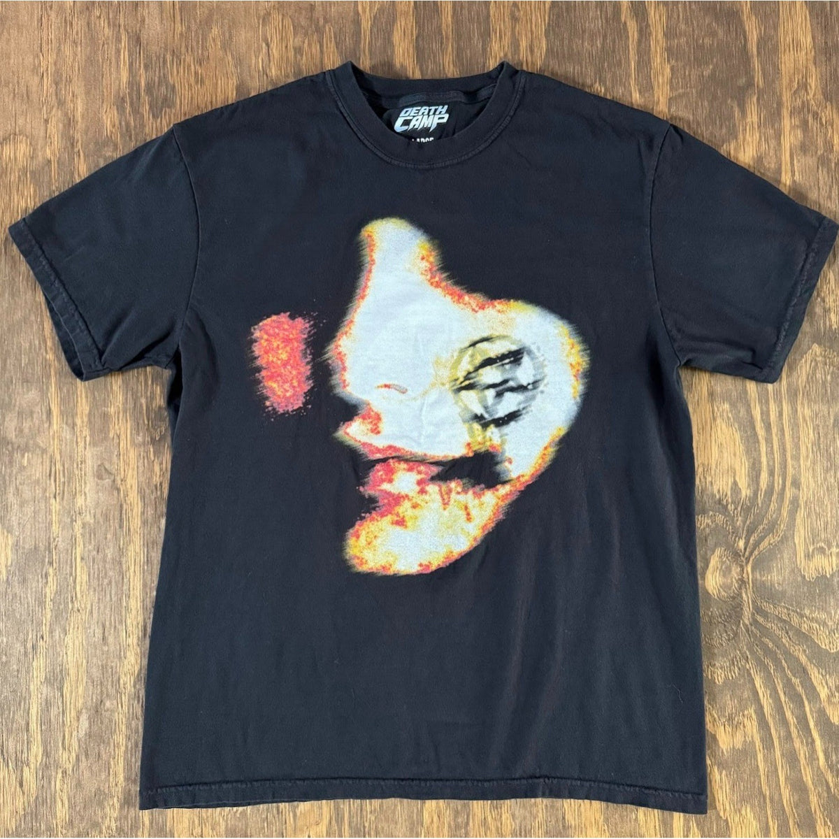 Death Camp Anarchy Woman Graphic T Shirt Large Black Punk Streetwear Tee