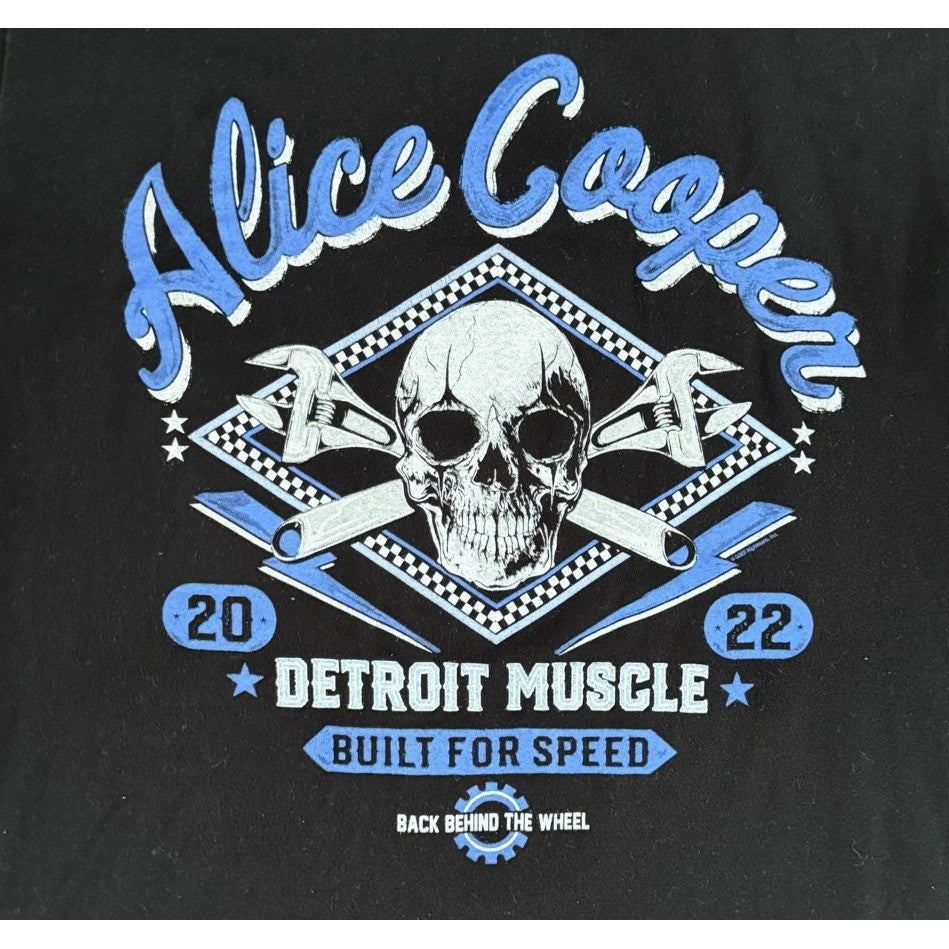 Alice Cooper Tour Shirt Men Medium Black 2022 Detroit Muscle Built For Speed Tee