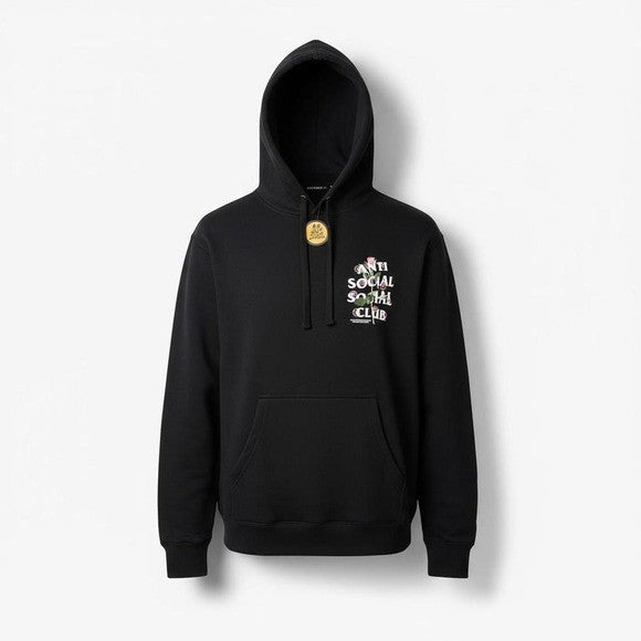 Anti Social‎ Social Club Sadboyz Hoodie L Black Pink Rose Graphic Streetwear Emo