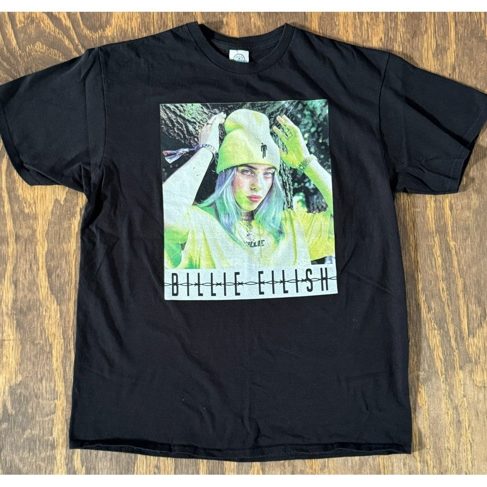 Billie Eilish Shirt Large Black Graphic Tee Delta Pro Weight Music Pop Alt