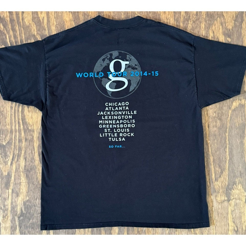 Garth Brooks World Tour 2014-15 Tee 2XL Black Country Music Concert Shirt