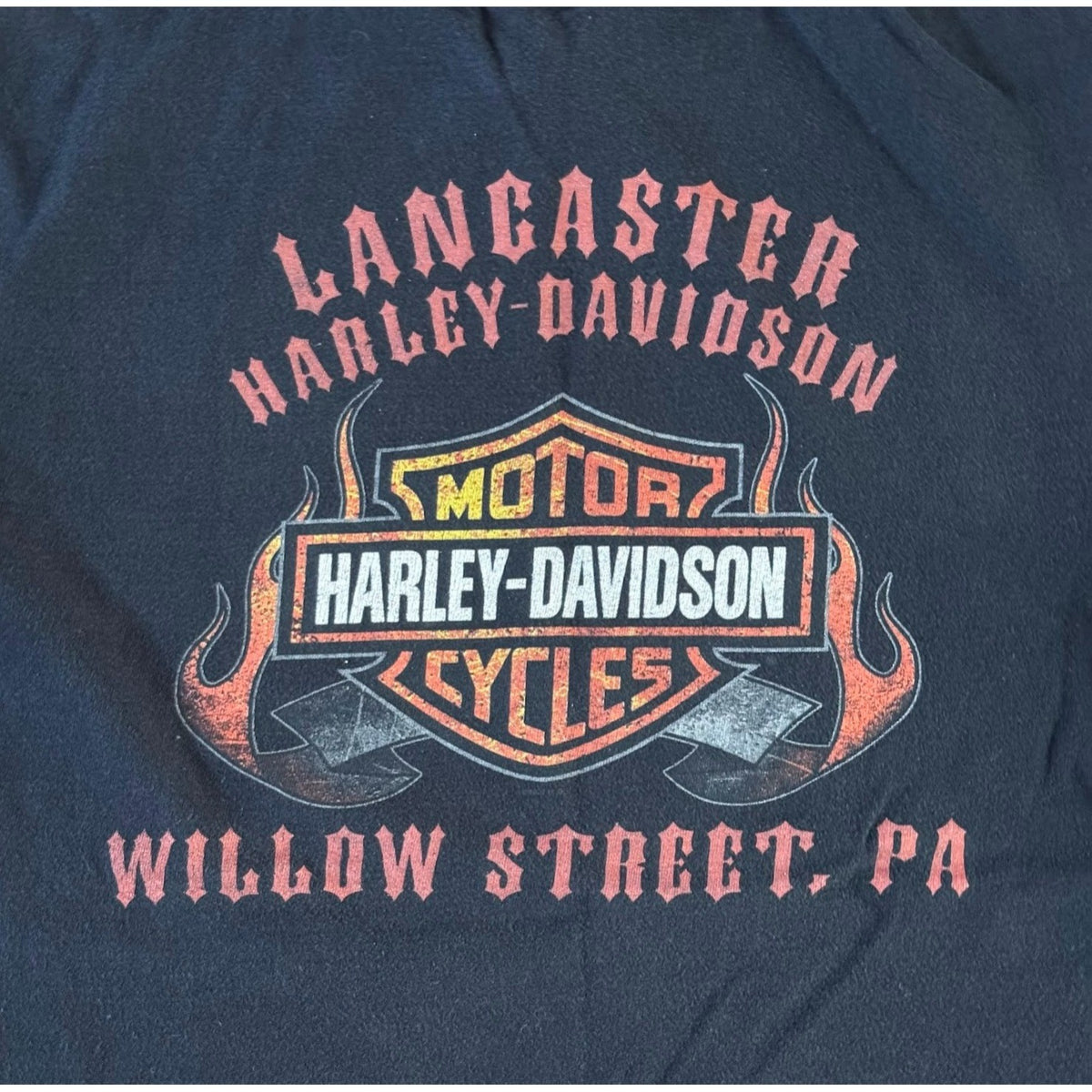 2009 Harley Davidson Lancaster Eagle Flame Crop Top Shirt Women's Boxy Tee