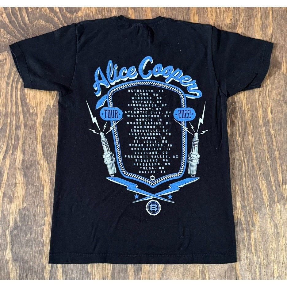 Alice Cooper Tour Shirt Men Medium Black 2022 Detroit Muscle Built For Speed Tee