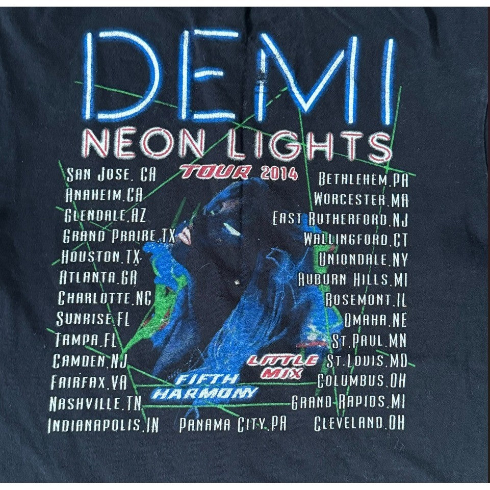 Demi Lovato Neon Lights Tour 2014 Black Graphic Tee