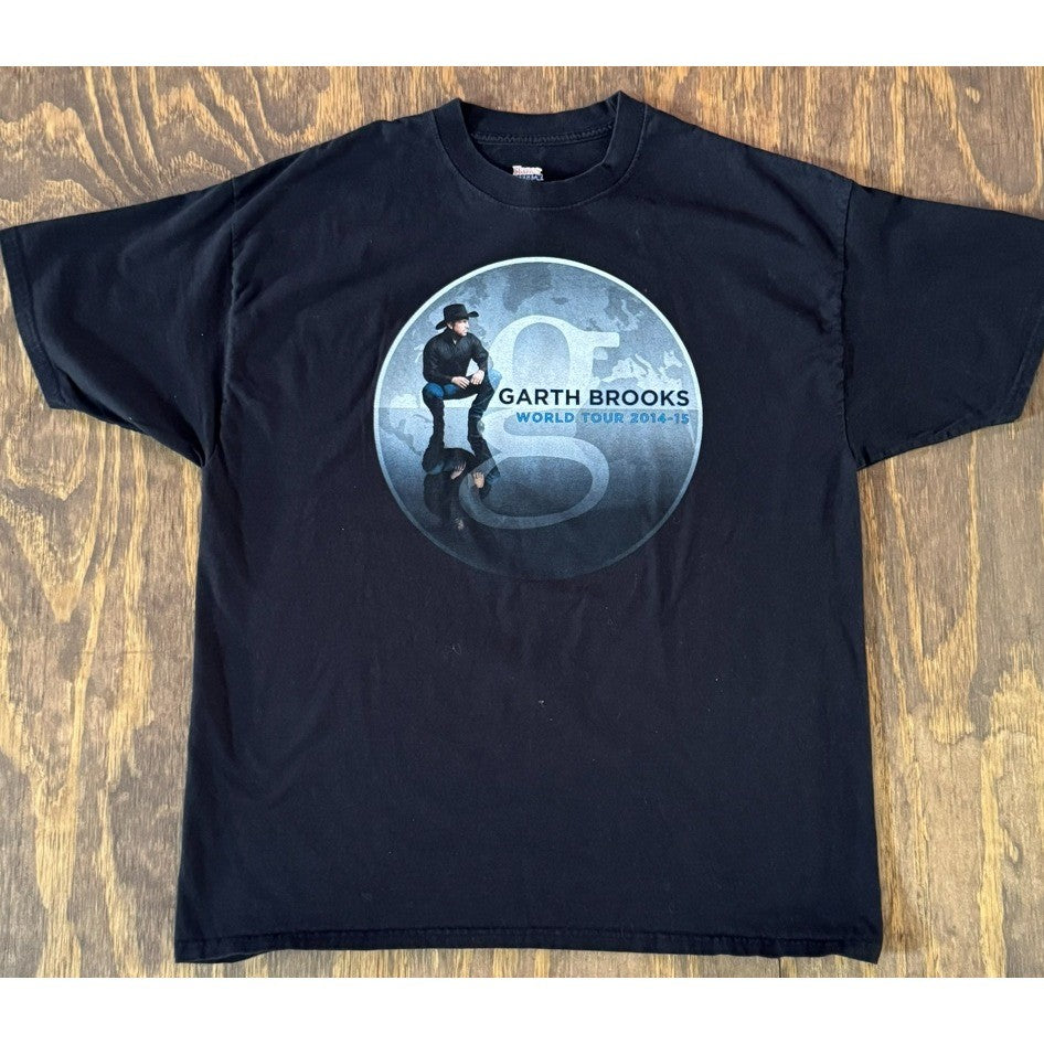 Garth Brooks World Tour 2014-15 Tee 2XL Black Country Music Concert Shirt